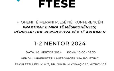 Më 1 Dhe 2 Tetor Në UIBM Mbahet Konferenca: “Praktikat E Mira Të Mësimdhënies: Përvojat Dhe Perspektiva Për Të Ardhmen”