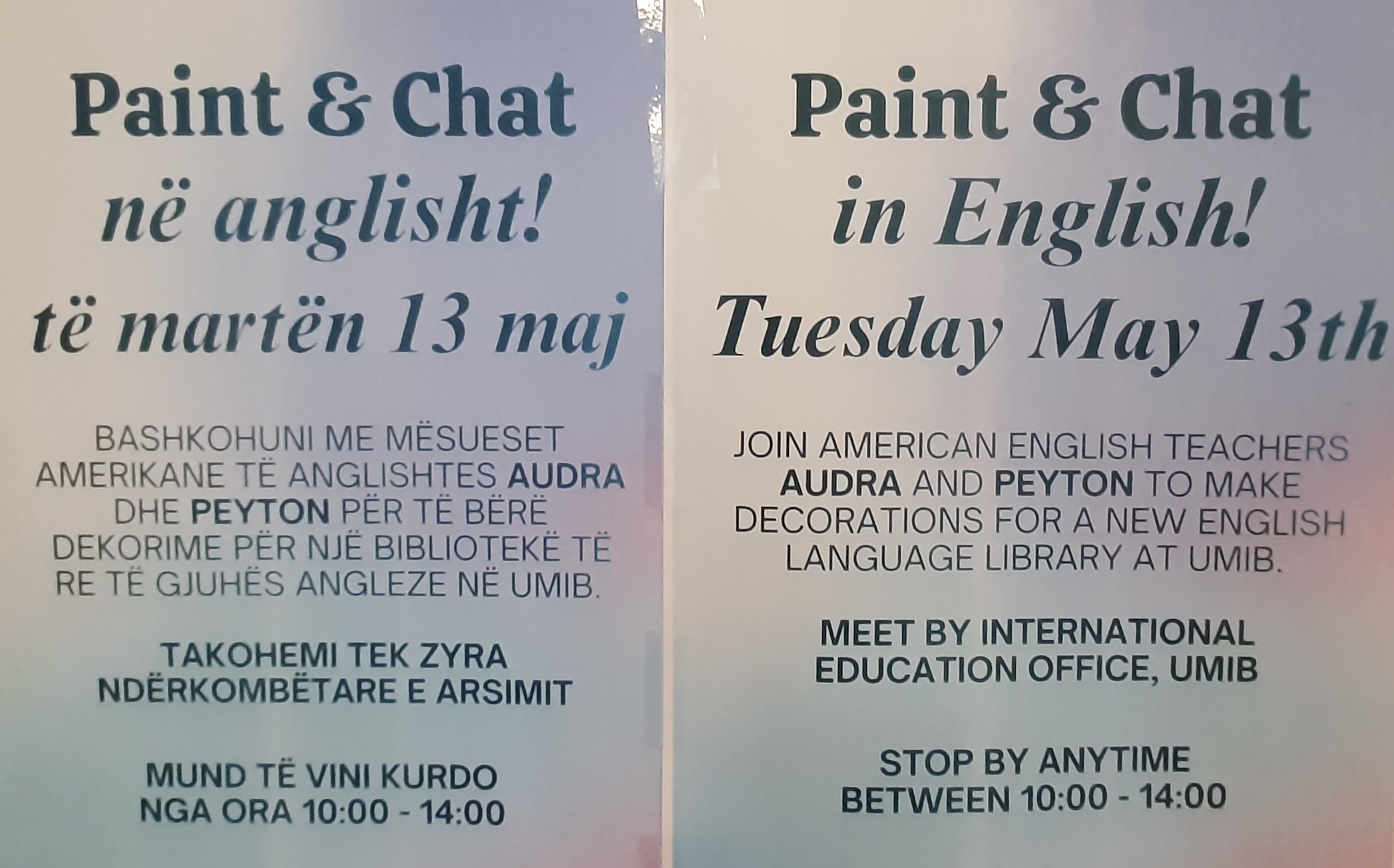 Ftesë: Paint And Chat Në Anglisht