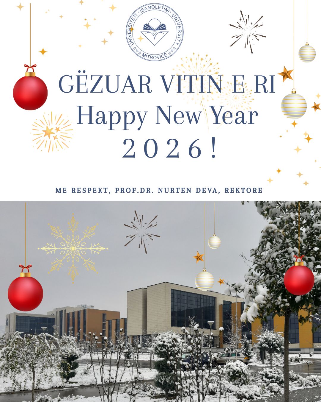 Urimi I Rektores, Prof.dr. Nurten Deva Për Vitin E Ri 2026!