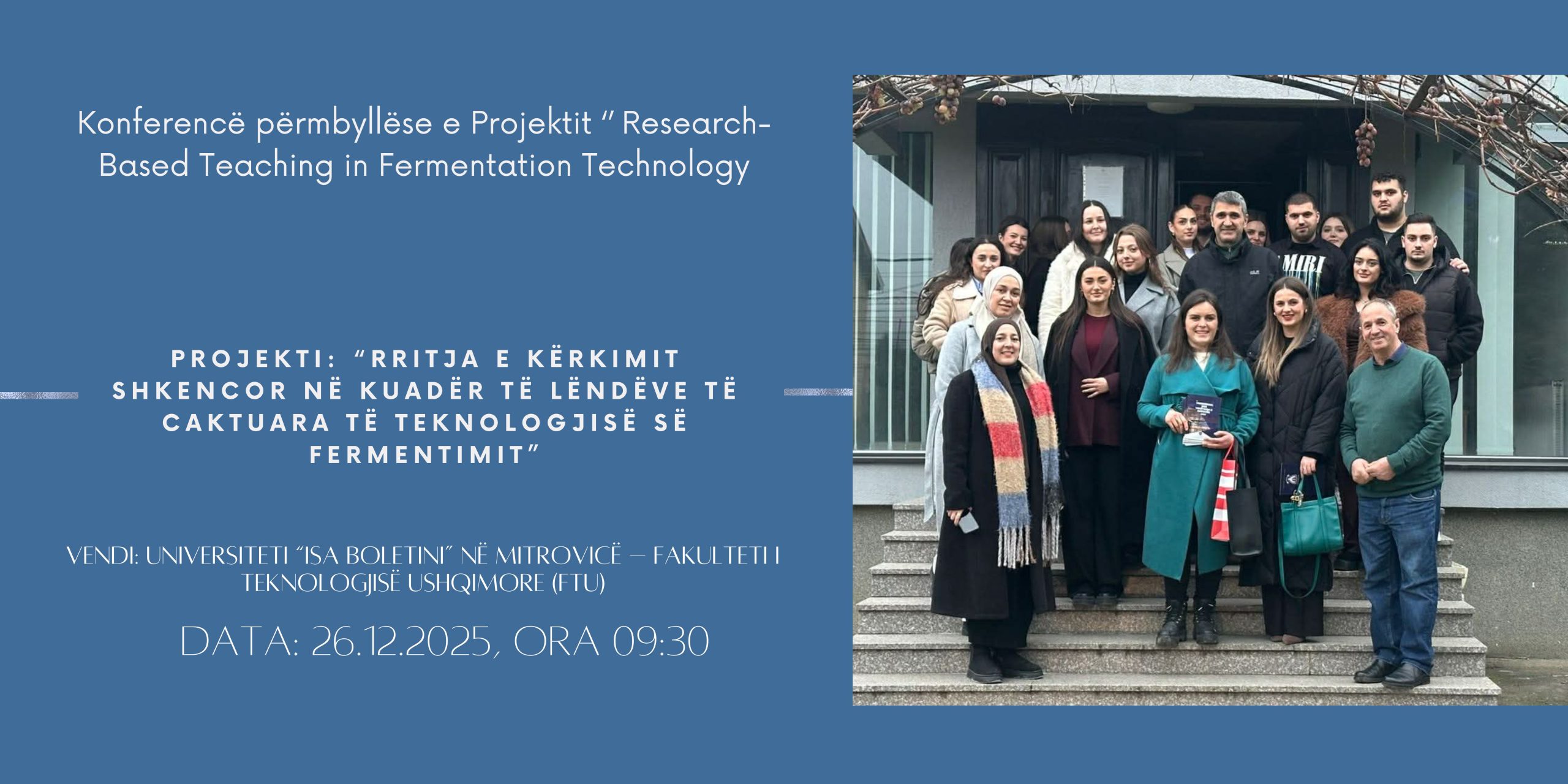 Ftesë: Konferenca Përmbyllëse E Projektit “Research-Based Teaching In Fermentation Technology”