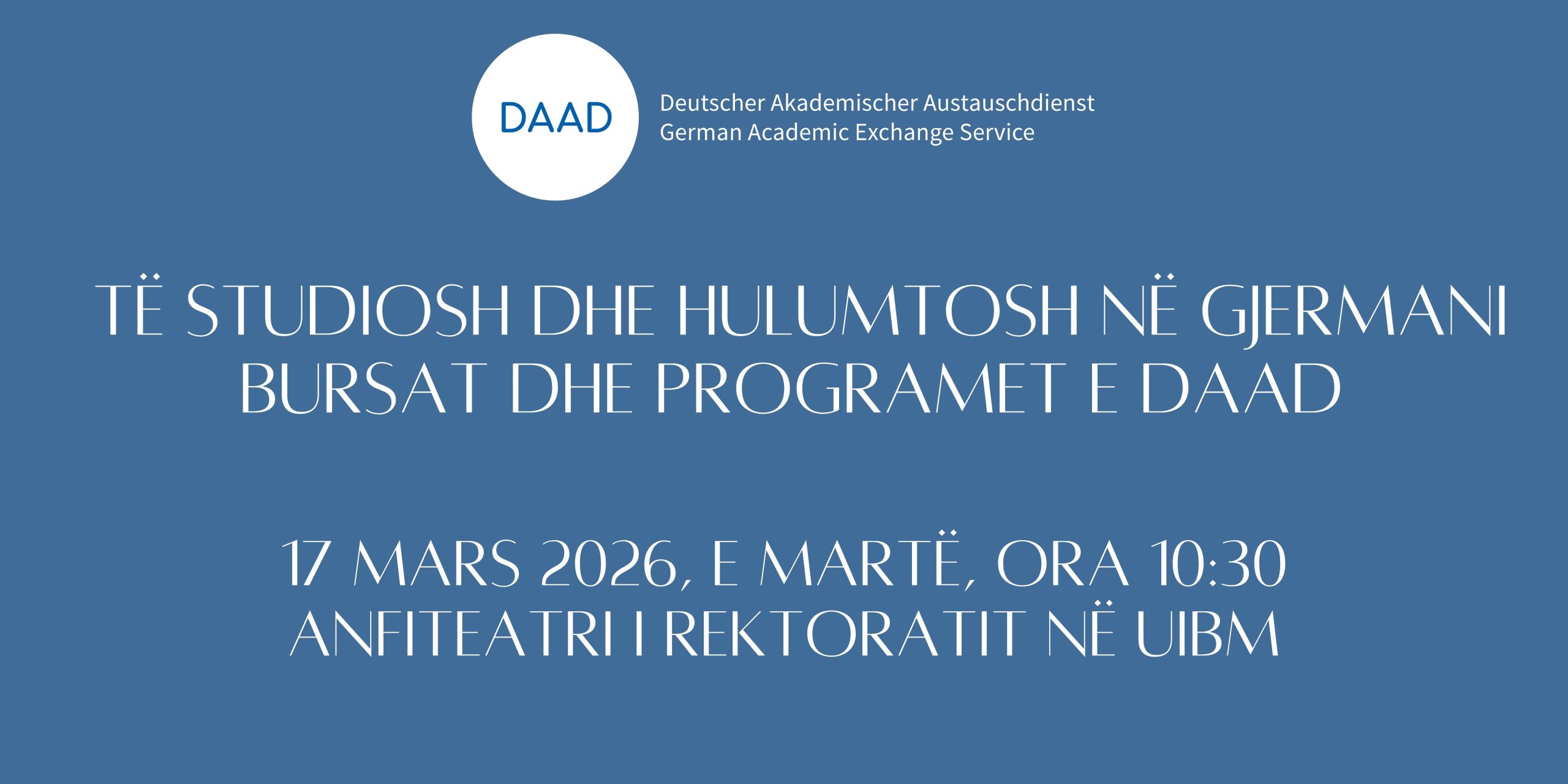 Prezantim I Bursave Dhe Programeve Të Studimit Në Gjermani Nga DAAD Në UIBM