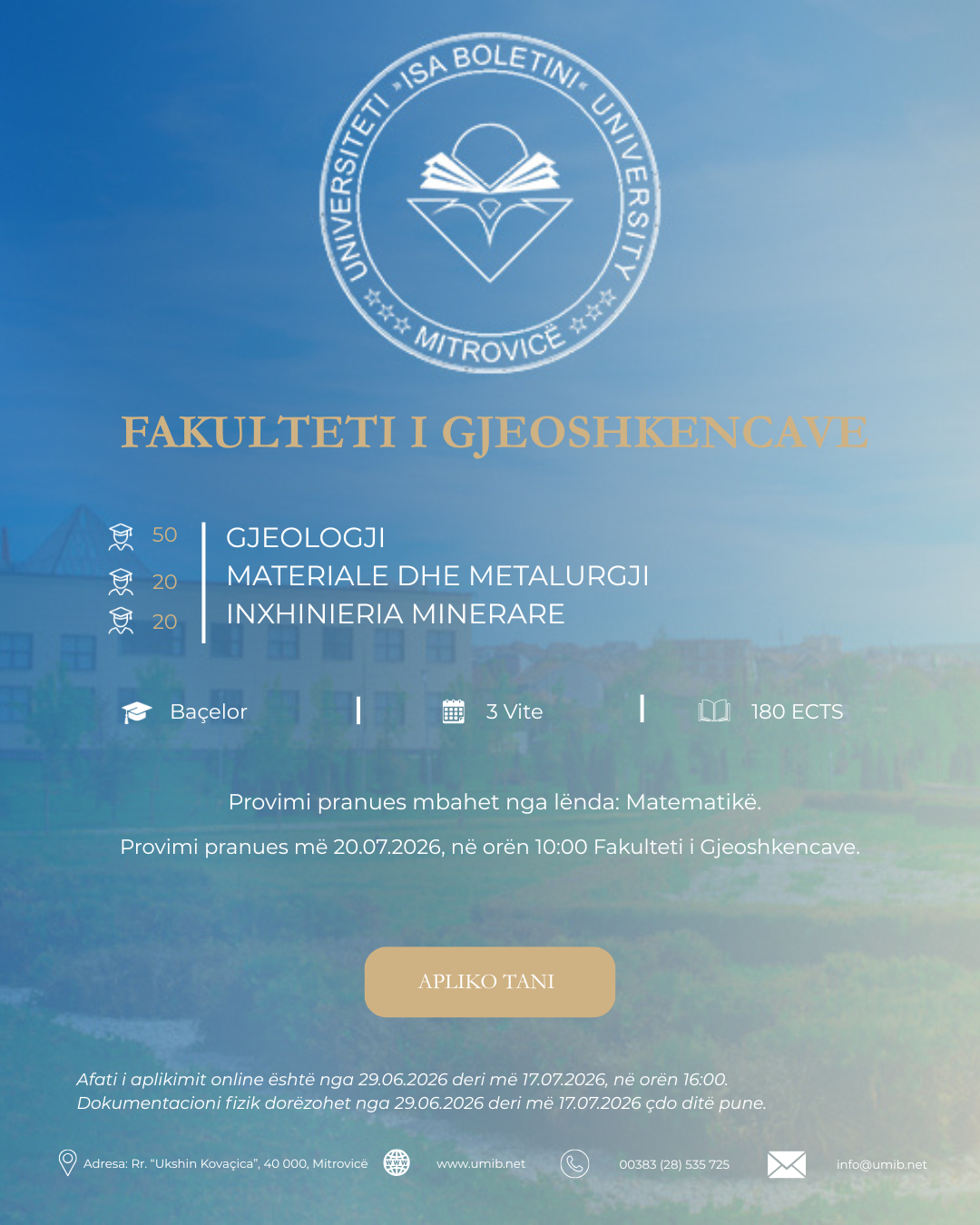 Programet E Studimit Në Fakultetin E Gjeoshkencave