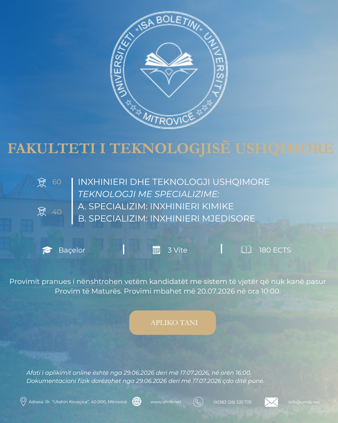 Programet E Studimit Në Fakultetin E Teknologjisë Ushqimore