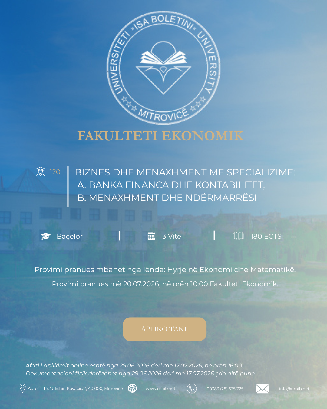 Programet E Studimit Në Fakultetin Ekonomik