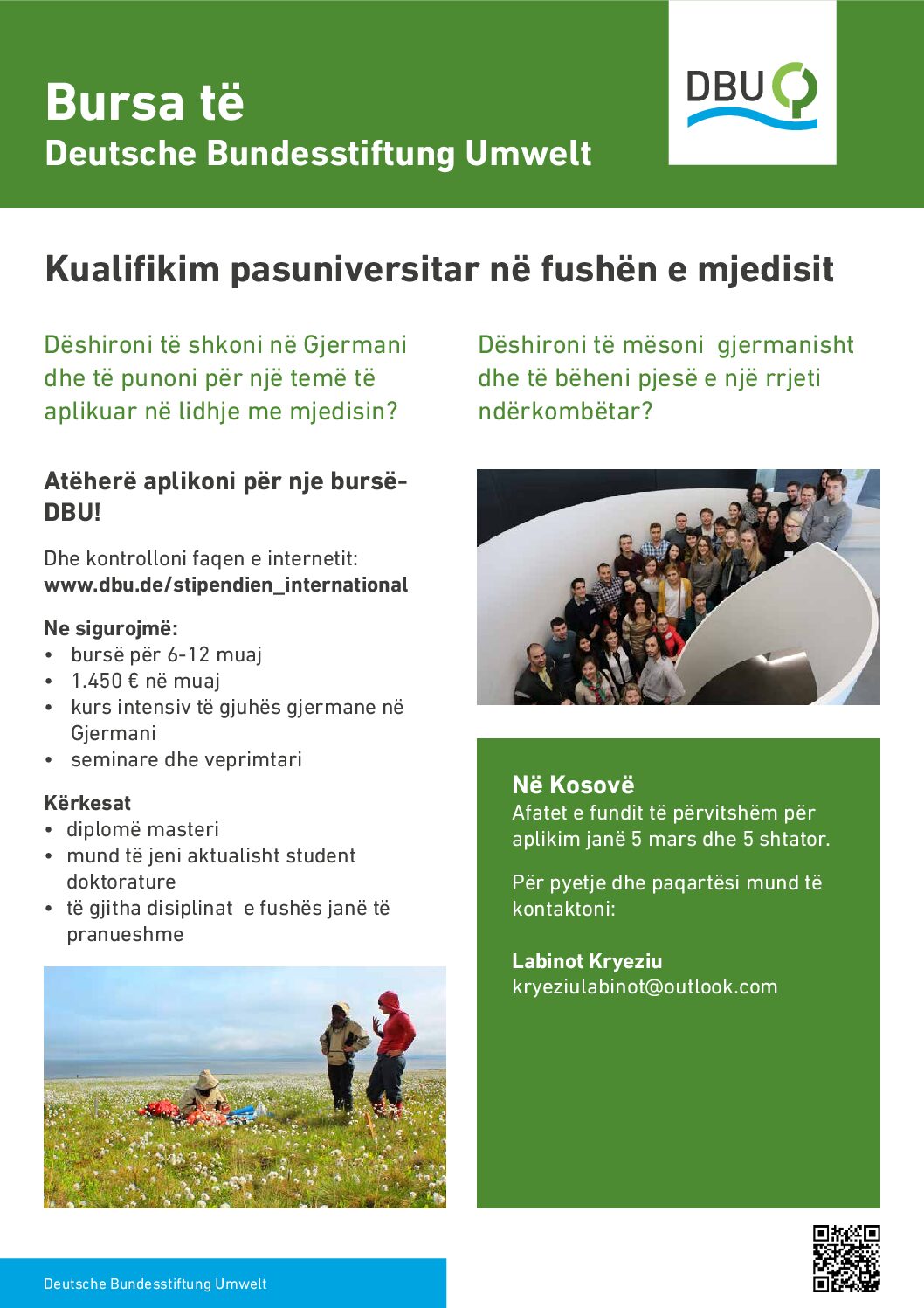📢 Thirrje Për Aplikim – Fellowship DBU CEE (Raundi I Shtatorit2026)